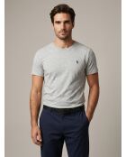 Graues maßgeschneidertes Slim Fit-Baumwoll-T-Shir