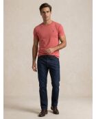 rotes maßgeschneidertes Slim Fit Baumwoll-T-Shirt