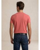 rotes maßgeschneidertes Slim Fit Baumwoll-T-Shirt