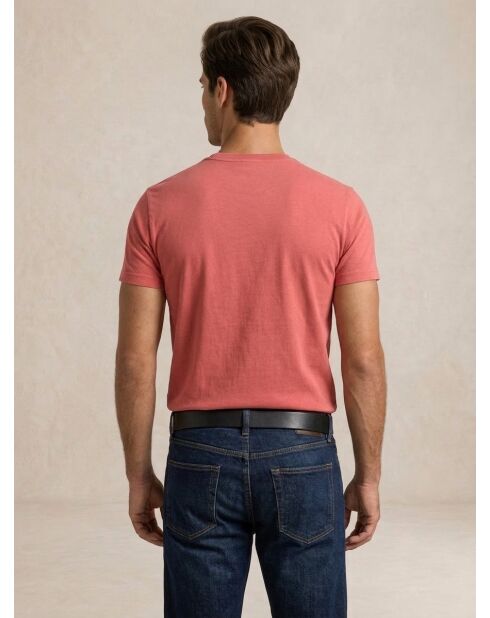 rotes maßgeschneidertes Slim Fit Baumwoll-T-Shirt