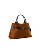 Bolso Vittoria de piel gamuza marrón - 40x17x26 cm