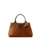 Bolso Vittoria de piel gamuza marrón - 40x17x26 cm