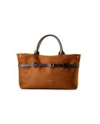 Bolso Vittoria de piel gamuza marrón - 40x17x26 cm