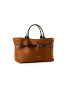 Bolso Vittoria de piel gamuza marrón - 40x17x26 cm