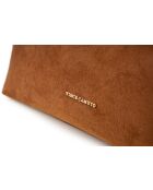 Bolso Vittoria de piel gamuza marrón - 40x17x26 cm