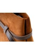 Bolso Vittoria de piel gamuza marrón - 40x17x26 cm