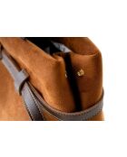 Bolso Vittoria de piel gamuza marrón - 40x17x26 cm