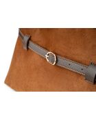 Bolso Vittoria de piel gamuza marrón - 40x17x26 cm