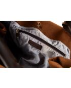 Bolso Vittoria de piel gamuza marrón - 40x17x26 cm