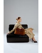 Bolso Vittoria de piel gamuza marrón - 40x17x26 cm