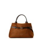 Bolso Vittoria de piel gamuza marrón - 40x17x26 cm