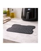 Tapis de cuisson rectangulaire en silicone Airfryer gris - 19,5x13x2 cm