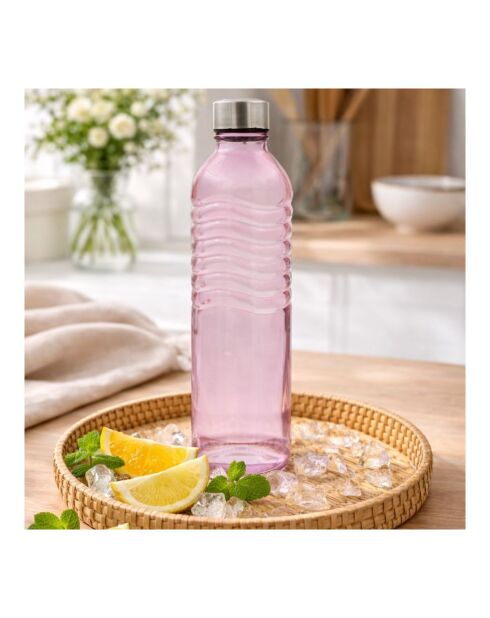 Bouteille en verre coloré Gloupop rose - 1.2 L