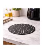Tapis de cuisson rond en silicone Airfryer gris - D.19,5x2 cm