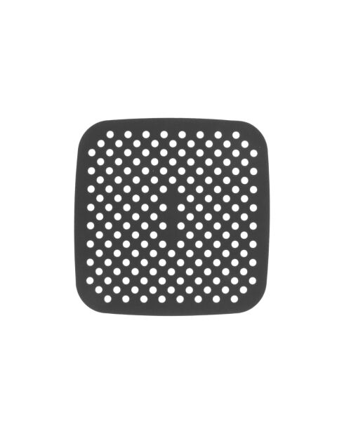Tapis de cuisson carré en silicone Airfryer gris - 18,5x18,5 cm