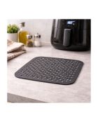 Tapis de cuisson carré en silicone Airfryer gris - 18,5x18,5 cm