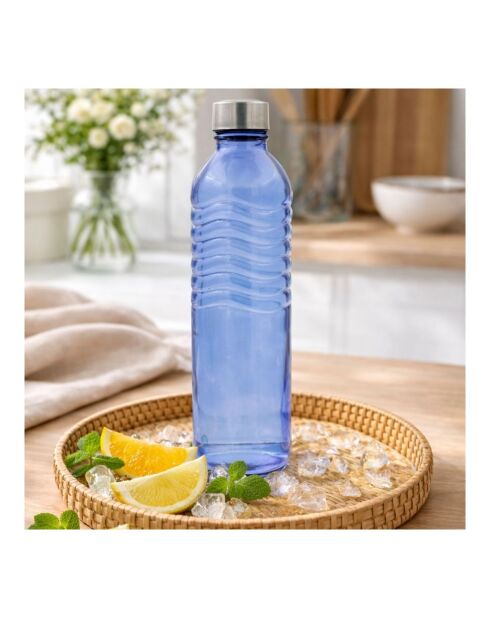 Bouteille en verre coloré Gloupop bleue - 1.2 L