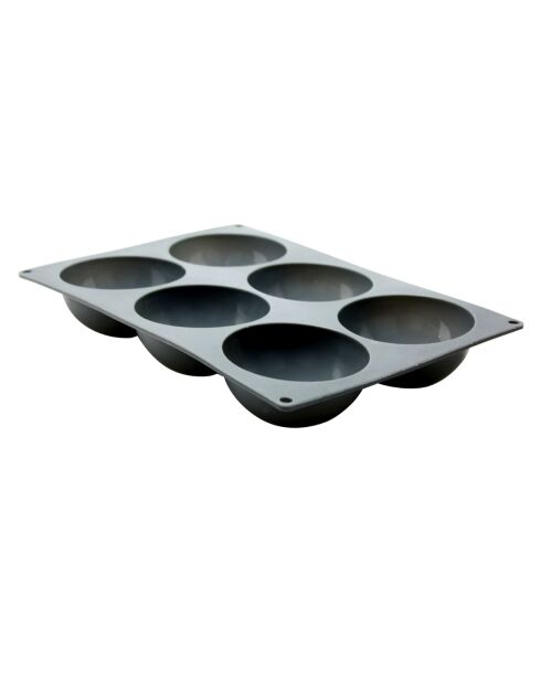 Plaque moule pour 6 grands dômes en silicone grise - 25x17 cm