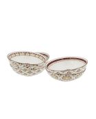 Lot de 6 assiettes creuses en porcelaine Sabela beige/bordeaux - D.21x7 cm