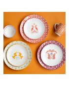 Lot de 6 petites assiettes en porcelaine Zoela multicolore - D.20x2,5 cm