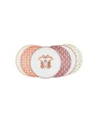 Lot de 6 petites assiettes en porcelaine Zoela multicolore - D.20x2,5 cm