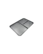 Fuente antiadherente para horno Compartifour gris con 3 compartimentos, 45,4 x 32,7 x 2,6 cm