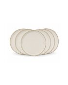 Lot de 6 grandes assiettes en céramique Coton blanches - D.26,8x2,1 cm