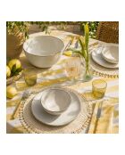Lot de 6 grandes assiettes en céramique Coton blanches - D.26,8x2,1 cm