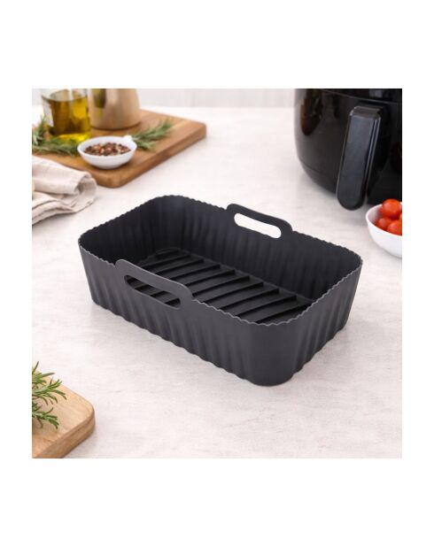 Moule rectangulaire en silicone Airfryer gris - 21x13x9 cm