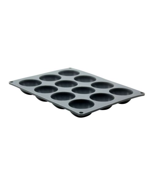 Plaque moule pour 12 dômes en silicone grise - 24x16x3 cm