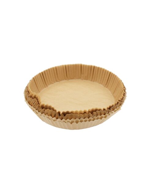Lot de 50 moules ronds en papier sulfurisé Airfryer beige - 20x5 cm