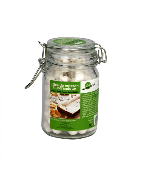 Billes de cuisson pour fond de tarte en céramique blanches - 6x12x6 cm