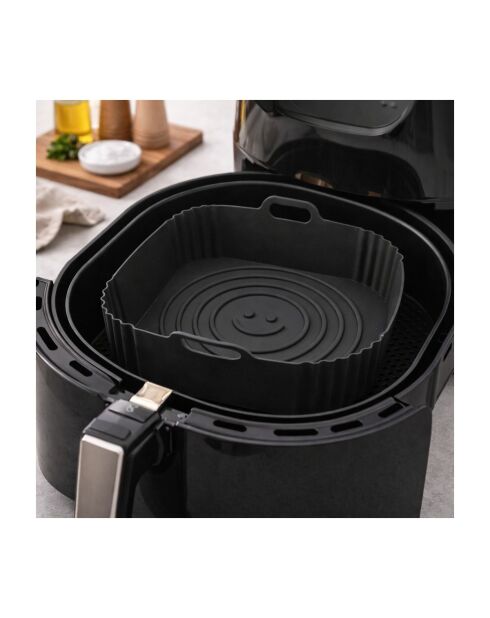Moule carré en silicone Airfryer gris - 21x21x7 cm