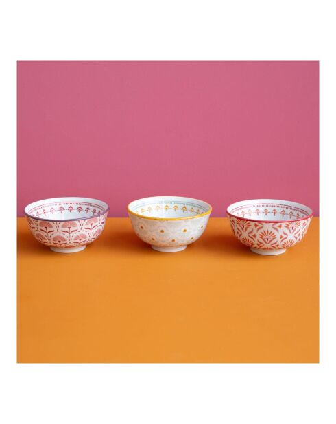 Lot de 6 petits bols en porcelaine Zoela multicolore - D.11,5x6 cm