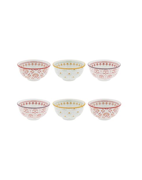 Lot de 6 petits bols en porcelaine Zoela multicolore - D.11,5x6 cm