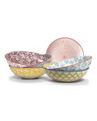 Set van 6 soepborden, waarvan 1 in veelkleurig Sabae-porselein - D.21x7 cm