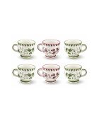 Lot de 6 mugs à pied en céramique Trattoria multicolore - D.7x11 cm