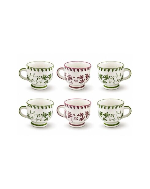 Lot de 6 mugs à pied en céramique Trattoria multicolore - D.7x11 cm