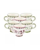 Lot de 6 mugs à pied en céramique Trattoria multicolore - D.7x11 cm