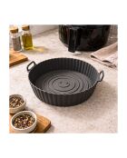 Moule rond en silicone Airfryer gris - D.19x8 cm