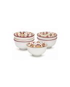Lot de 6 petits bols en porcelaine Sabela beige/bordeaux - D.11x6 cm