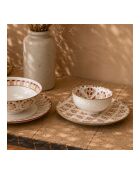 Lot de 6 petits bols en porcelaine Sabela beige/bordeaux - D.11x6 cm