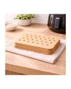 Lot de 50 feuilles de cuisson rectangle en papier sulfurisé Airfryer beige - 19x13x2 cm