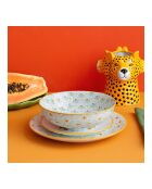 Lot de 6 assiettes creuses en porcelaine Zoela multicolore - D.21x7 cm