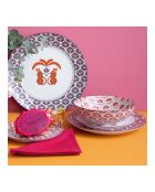 Lot de 6 assiettes creuses en porcelaine Zoela multicolore - D.21x7 cm