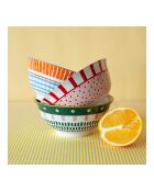 Lot de 6 grands bols en porcelaine Fruits en Folie multicolore - D.18x8,5 cm