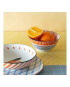 Lot de 6 grands bols en porcelaine Fruits en Folie multicolore - D.18x8,5 cm