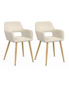 Lot de 2 chaises en velours Heidi crème - 52x53x80 cm