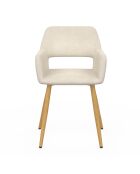 Lot de 2 chaises en velours Heidi crème - 52x53x80 cm