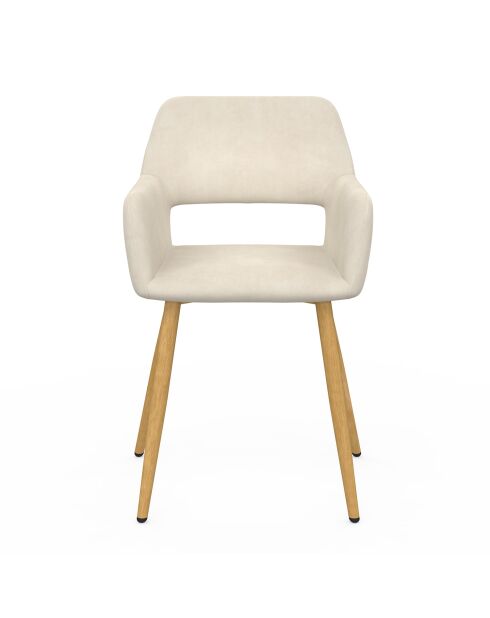 Lot de 2 chaises en velours Heidi crème - 52x53x80 cm